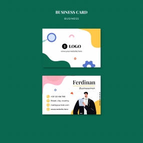 扁平孟菲斯风格商务名片模板设计